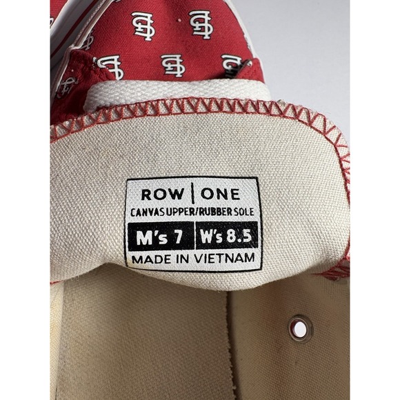 Row One St Louis Cardinals Red White Low Top Canvas Sneaker M7/W8.5 - Picture 9 of 9